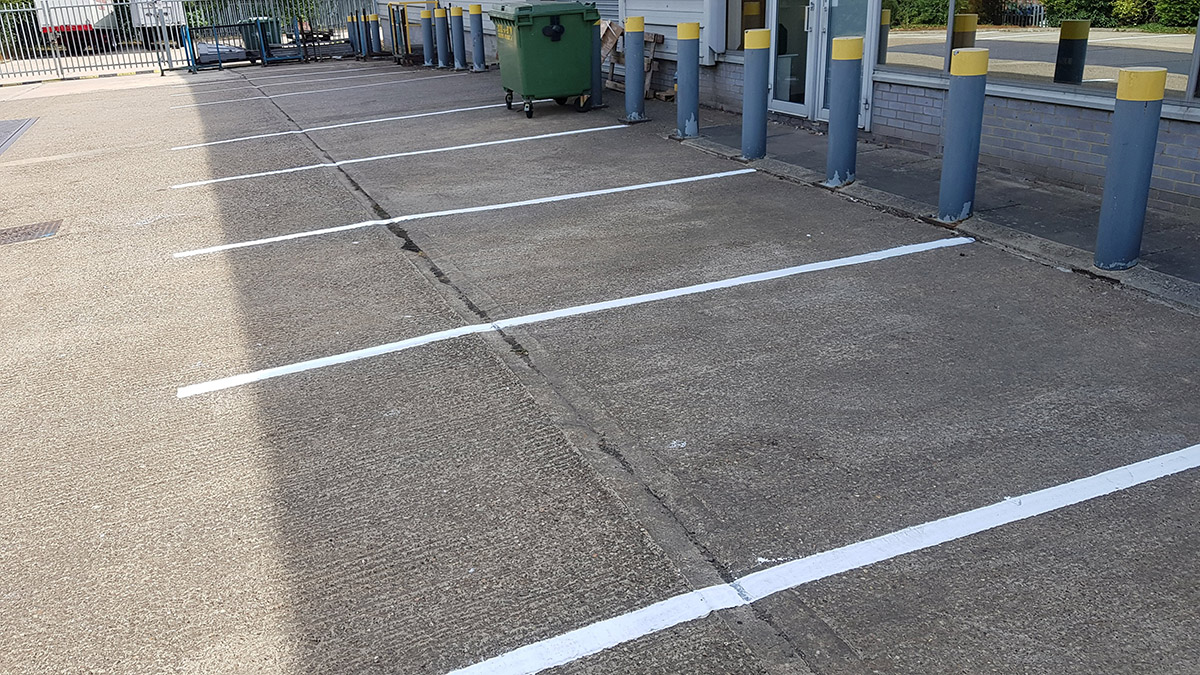 Acrylic paint line marking car parks