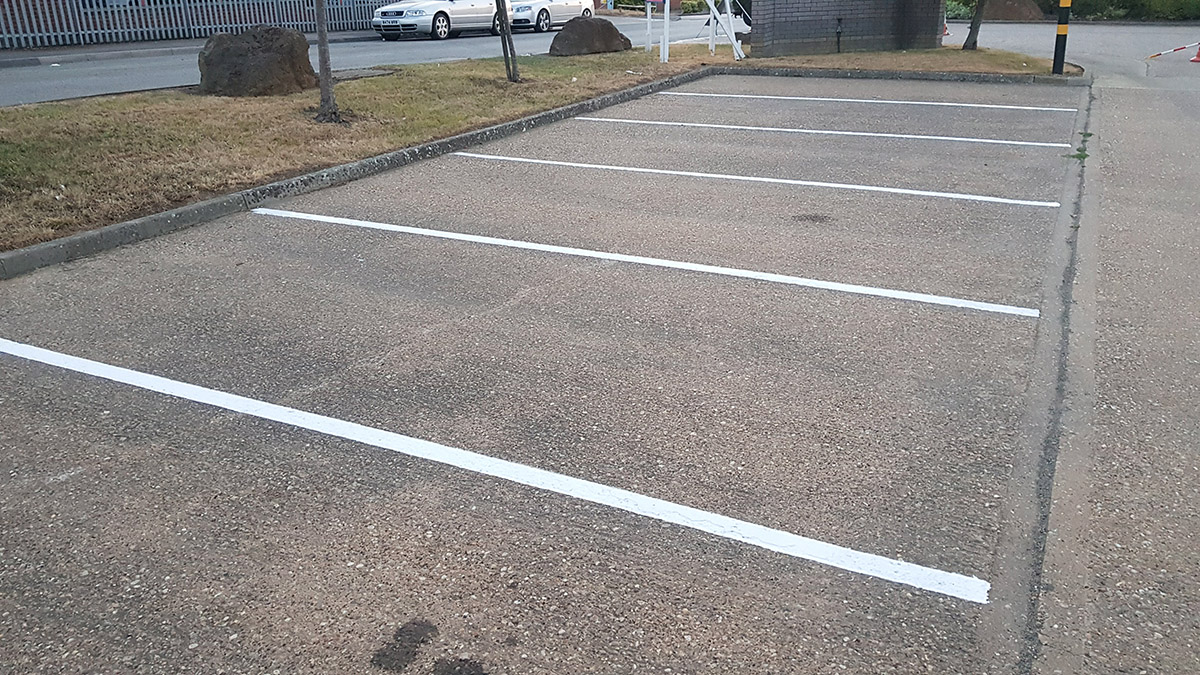 Acrylic paint line marking car parks